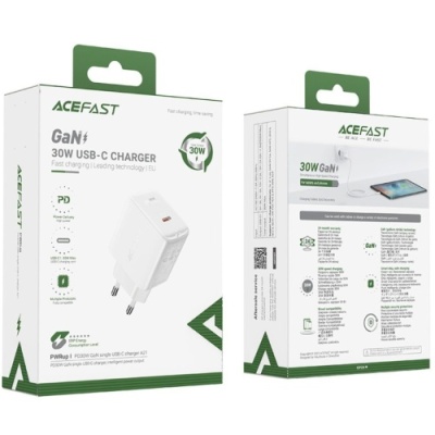 мережевий зарядний пристрій acefast a21 pd30w (1type-c) (білий) 