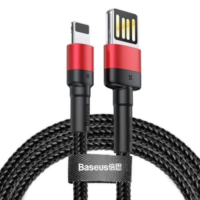 кабель baseus cafule se usb - lightning 2.4a/1m (calklf-g91) (black-red) 