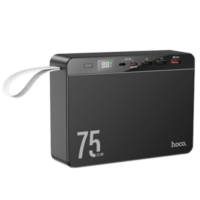 додаткова батарея power bank hoco j94 overlord pd20w+qc3.0 22.5w fully compatible pd20w/qc/lcd 75000 mah (чорний) 