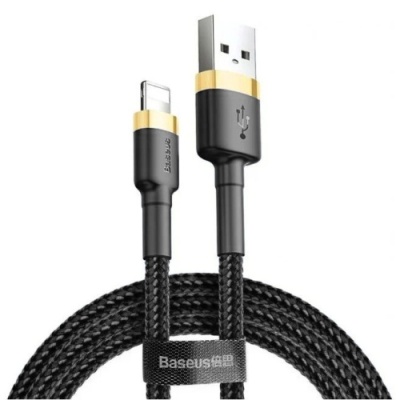 кабель baseus cafule usb - lightning 2.4a/1m (calklf-bv1) (gold-black) 