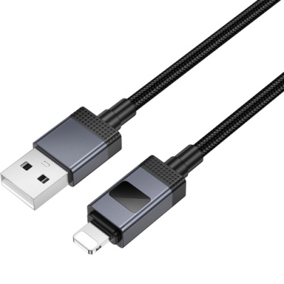 кабель hoco x118 usb - lightning 2.4a/1m (чорний) 