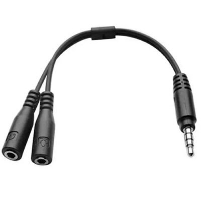 розгалужувач аудіо виходу 3,5mm male for pc (чорний) 