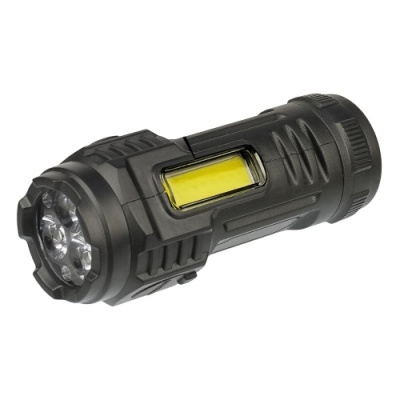 led ліхтарик акумуляторний kj-6831 потрійний 400 mah, з додатковим боковим підсвічуванням black 