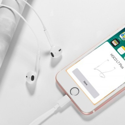 навушники hoco l7 plus lightning bluetooth connection (білий) 