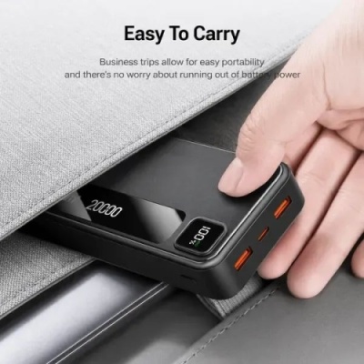 додаткова батарея power bank earldom et-pd57 20000mah 2usb/type-c (чорний) 