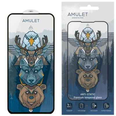 захисне скло amulet full glue hd antistatic для apple iphone 14 pro max (чорний) 