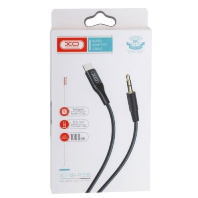 кабель aux xo nbr155b 3.5mm(male) - type-c(male) 1m (чорний) 