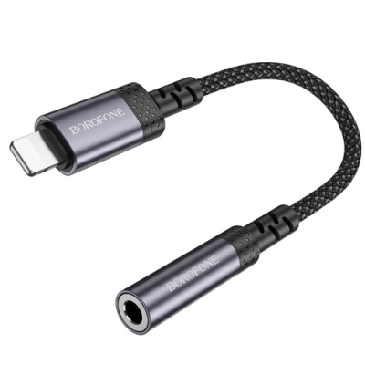 перехідник borofone bv24 lightning(male) to 3.5mm(female) 0.15m (сірий) 