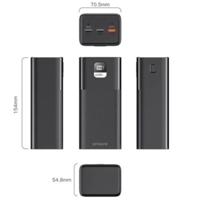 додаткова батарея power bank proove giant lite 22.5w 40000mah (black) 
