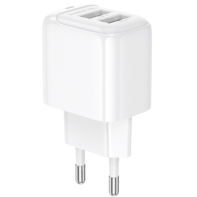 мережевий зарядний пристрій borofone bas41a 2usb/12w/2.4a (білий) 
