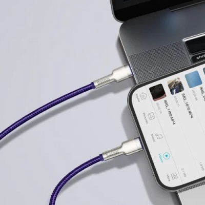 кабель baseus cafule metal (pd) type-c - lightning pd20w/2m (catljk-b05) (purple) 