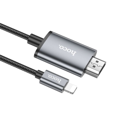 кабель hoco ua27 lightning - hdmi tv 2m metal gray 