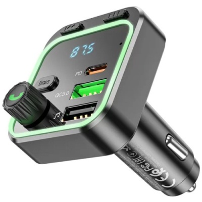 FM Модулятор Borofone BC53 PD20W+QC3.0 (Чорний)