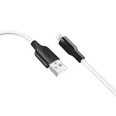 кабель ridea rc-m134 soft silico 12w/1m usb - lightning (біло-чорний) 