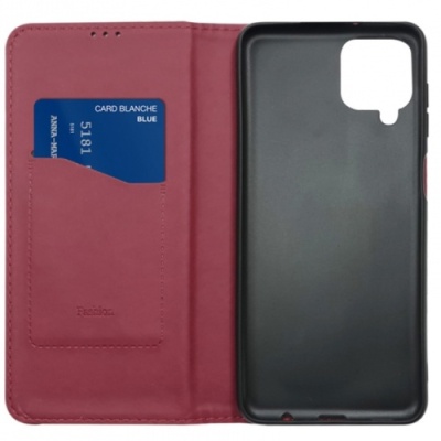 Купить чохол-книжка leather fold для samsung a125 galaxy a12/a127 galaxy a12/m127 galaxy m12 (темно-червоний) онлайн