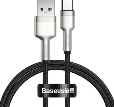кабель baseus cafule metal usb - type-c 66w/1m (cakf000101) (black) 