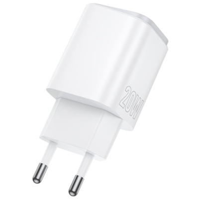 мережевий зарядний пристрій borofone bas83a pd20w + qc3.0 (1usb/1type-c/3a) (білий) 