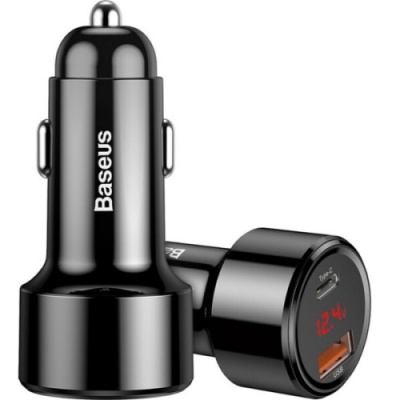 Автомобільний Зарядний Пристрій Baseus Magic Series PPS Pdout LCD (CCMLC20C-01) 1USB/QC3.0 + 1Type-C/45W/PD/QC4.0+ (Black)