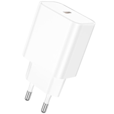 мережевий зарядний пристрій borofone ba71a power 1type-c/20w/pd (білий) 