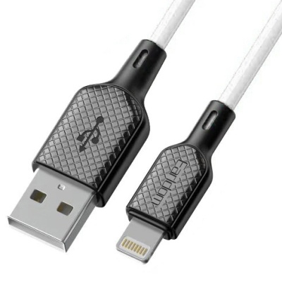кабель earldom ec-154i soft silicone usb - lightning 3a/1m (білий) 