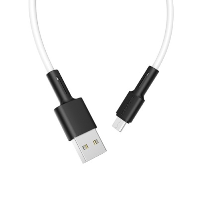 кабель borofone bx31 silicone usb - microusb 2.4a/1m (білий) 