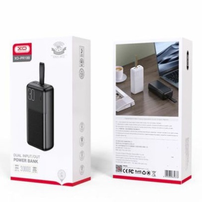 додаткова батарея power bank xo pr199 30000 mah (чорний) 