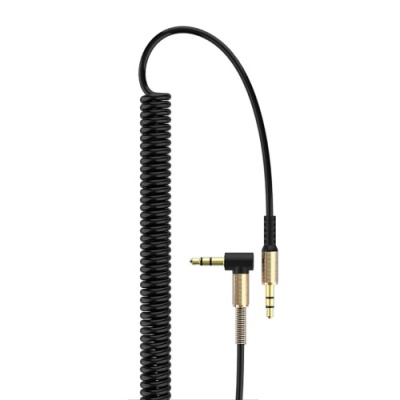 кабель aux skydolphin sr08 spring wire 3.5mm/1m (чорний) 