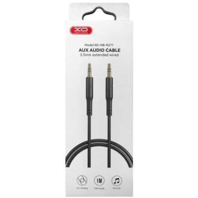 кабель aux xo nb-r271 3.5mm to 3.5mm 1m (чорний) 