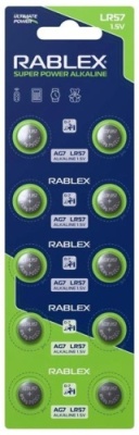 батарейка rablex ag7, lr926 (10шт) 