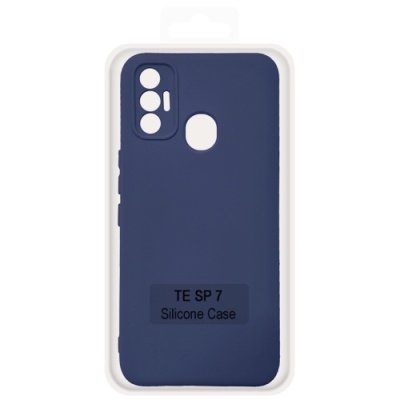 Купить чохол soft silicone case full для tecno spark 7 (темно-синій) онлайн
