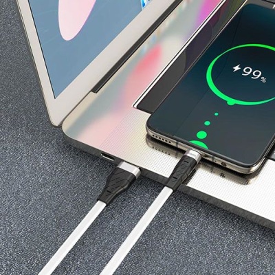 кабель hoco x53 silicone usb - type-c 3.0a/1m (білий) 